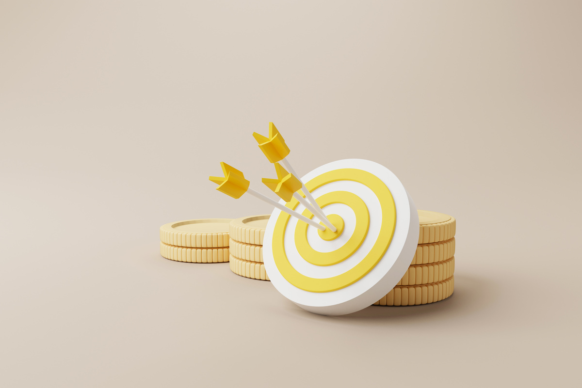 Coins Stack with Dartboard for Target